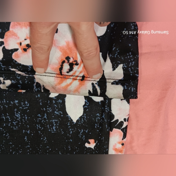 Arolina Wide Leg Floral Casual Pull On Pants XXL Black/peach - Picture 10 of 10